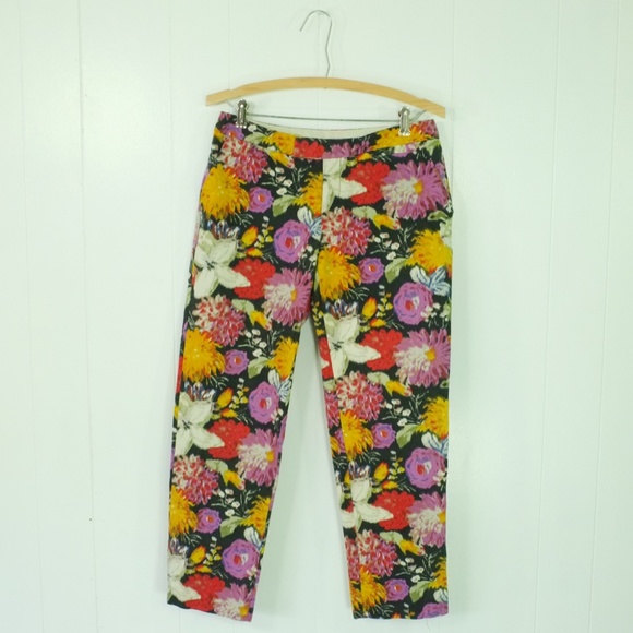Anthropologie Elevenses Floral Tropica Crop Pant - Picture 2 of 7